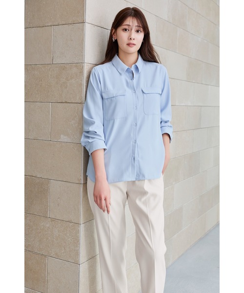 ブラウス シャツ Multi-Way Twill Shirt レディースの画像