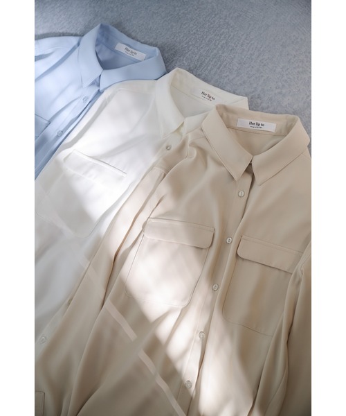 ブラウス シャツ Multi-Way Twill Shirt レディースの画像