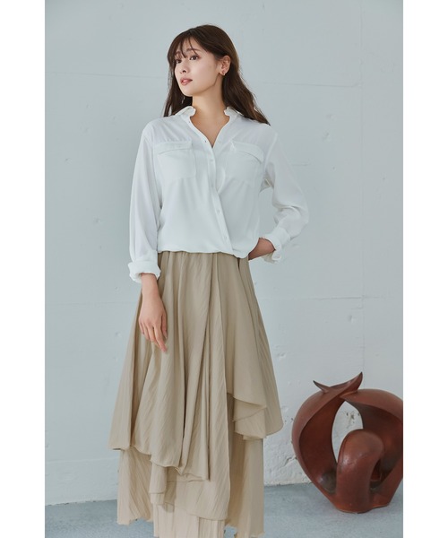 ブラウス シャツ Multi-Way Twill Shirt レディースの画像