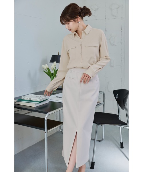 ブラウス シャツ Multi-Way Twill Shirt レディースの画像