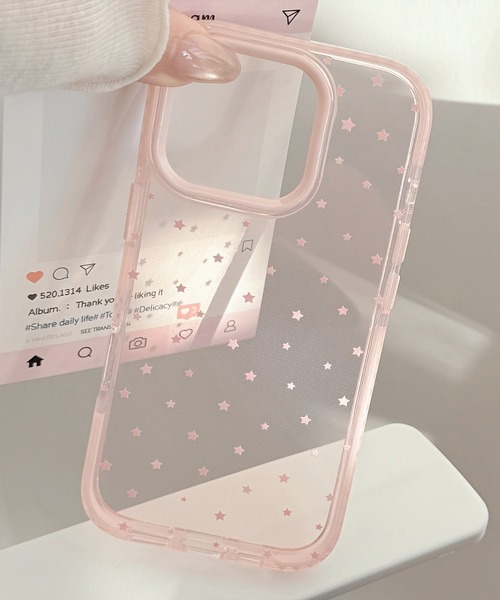 スマホケース きらめく星を散りばめた、透明 iPhone ケース 13/14.15