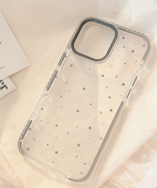 スマホケース きらめく星を散りばめた、透明 iPhone ケース 13/14.15
