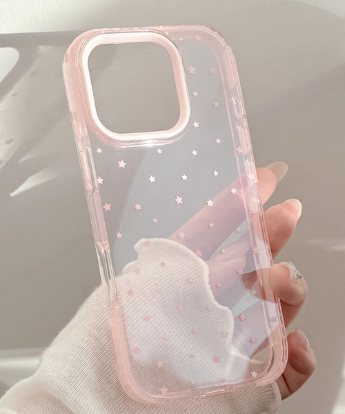 スマホケース きらめく星を散りばめた、透明 iPhone ケース 13/14.15