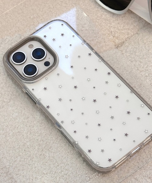 スマホケース きらめく星を散りばめた、透明 iPhone ケース 13/14.15