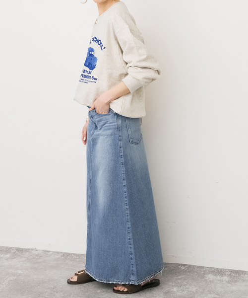【upper hights×Spick &span 】 デニム ロングスカート Spick＆Span（スピック アンド スパン） デニムスカート 「追加」upper