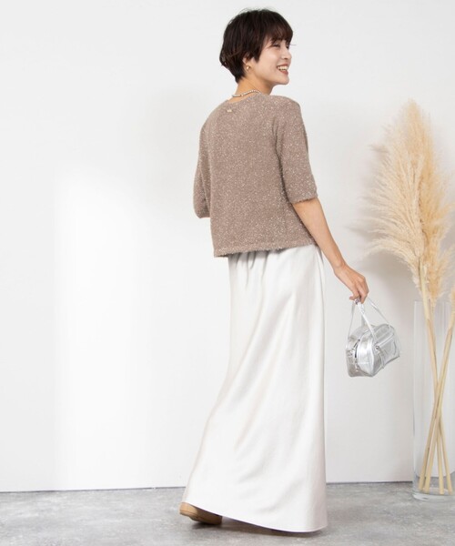 「NOLLEY'S」 半袖ニット 38 ベージュ レディース_画像4