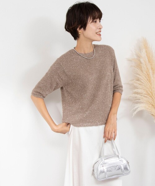 「NOLLEY'S」 半袖ニット 38 ベージュ レディース_画像5