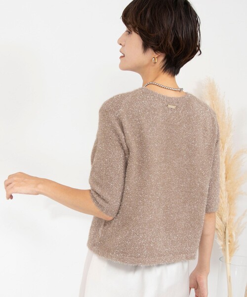 「NOLLEY'S」 半袖ニット 38 ベージュ レディース_画像7