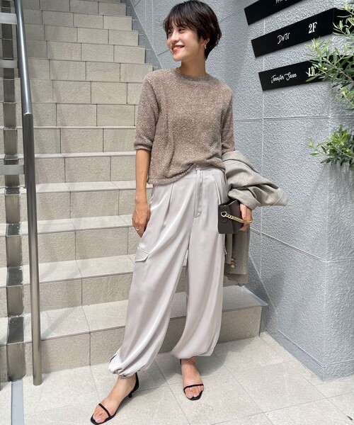 「NOLLEY'S」 半袖ニット 38 ベージュ レディース_画像9