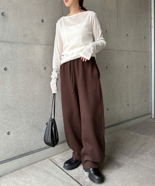「andme」 「alma design」イージーパンツ M オートミール レディース_画像8