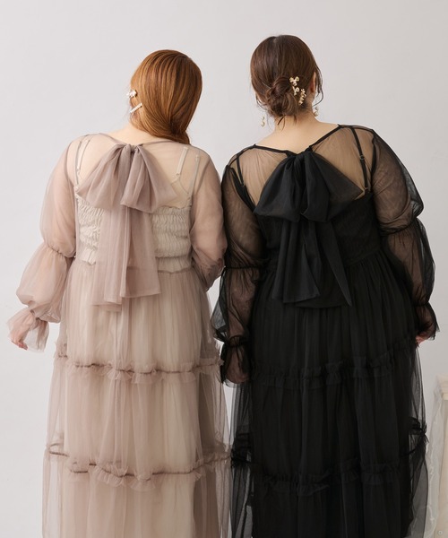 「Louiosy」 長袖ワンピース X-LARGE ベージュ レディース_画像3
