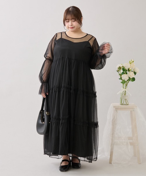 「Louiosy」 長袖ワンピース X-LARGE ベージュ レディース_画像4
