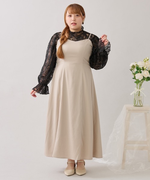 「Louiosy」 長袖ワンピース X-LARGE ベージュ レディース_画像9