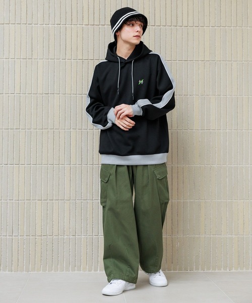 「PERSON'S」 プルオーバーパーカー MEDIUM ブラック メンズ_画像8