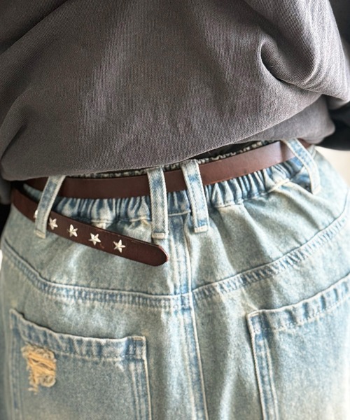 「DOUBLE NAME」 デニムハーフパンツ FREE ネイビー レディース_画像6