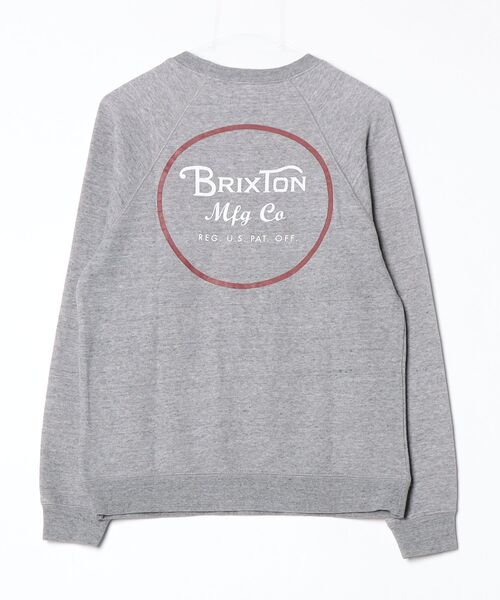 「BRIXTON」 ワンポイントスウェットカットソー S グレー メンズ_画像2