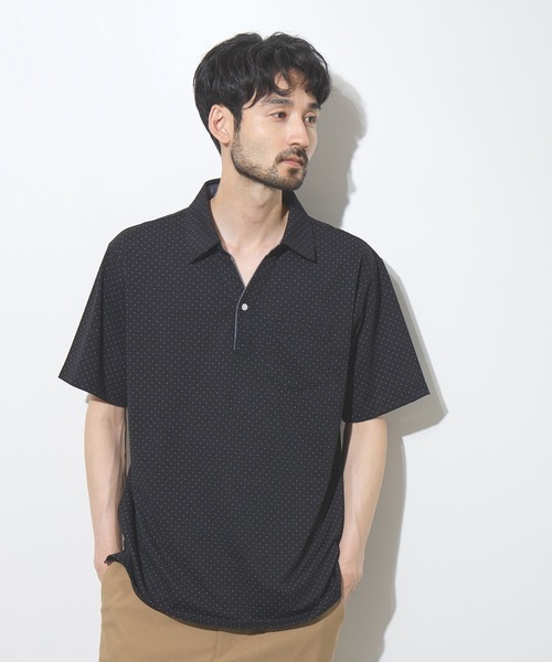 alexanderwang ポロシャツ 半袖 S NAVY ポロシャツ 半袖 「SARARI /サラリ」接触冷感 カノコドット柄