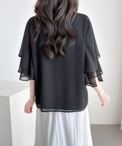 ABITOKYO（アビトーキョー） ブラウス シャツ ダブルフレアスリーブ