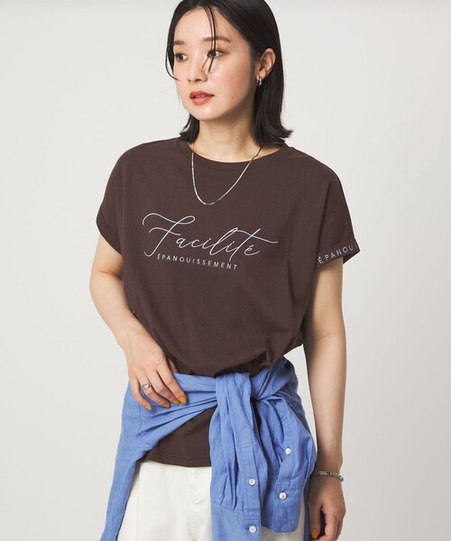 tシャツ 半袖 「WEB限定」「at ease」エンブロイダリー カットソー レディース | green label relaxing
