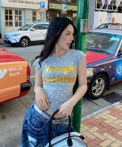AVYL tシャツ 半袖 「新色グレー追加」星柄半袖Y2K スターグラフィック