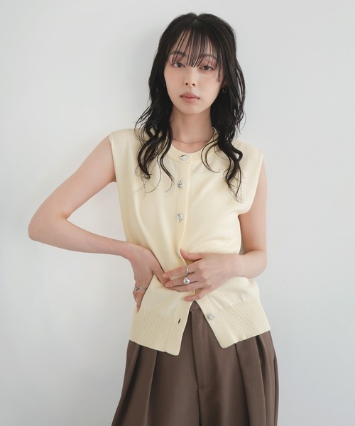 LIAN（リアン） カーディガン 「新色追加」ニュアンスメタルボタン