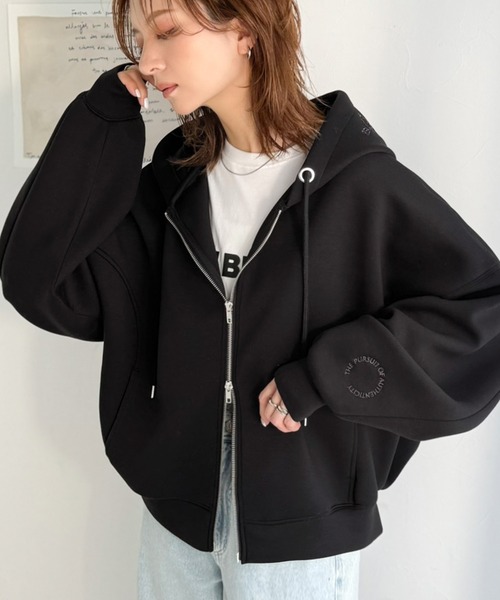 「classicalelf」 ジップアップパーカー LARGE ベージュ レディース_画像5