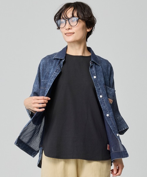 「KRIFF MAYER Lady's Collection」 7分袖シャツ LARGE チャコール レディース_画像4