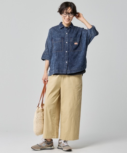 「KRIFF MAYER Lady's Collection」 7分袖シャツ LARGE チャコール レディース_画像6
