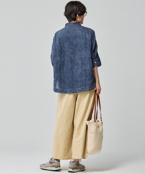 「KRIFF MAYER Lady's Collection」 7分袖シャツ LARGE チャコール レディース_画像9