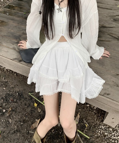 「lilful」 スカート M ホワイト レディース_画像7