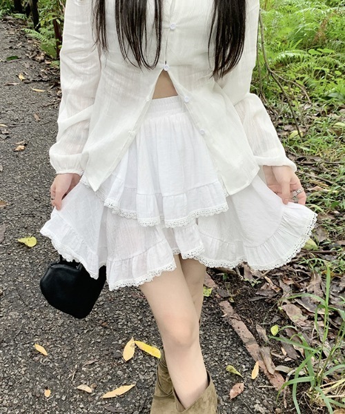 「lilful」 スカート M ホワイト レディース_画像8
