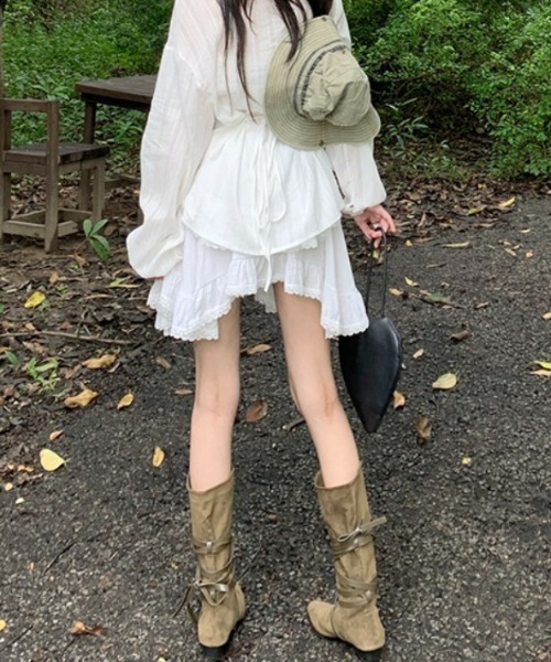 「lilful」 スカート M ホワイト レディース_画像9