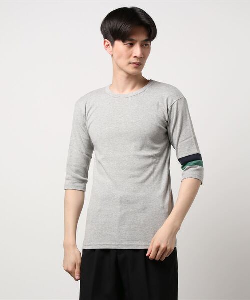 KRIFF MAYER tシャツ タイトフィット袖切替5分袖Tシャツ メンズ