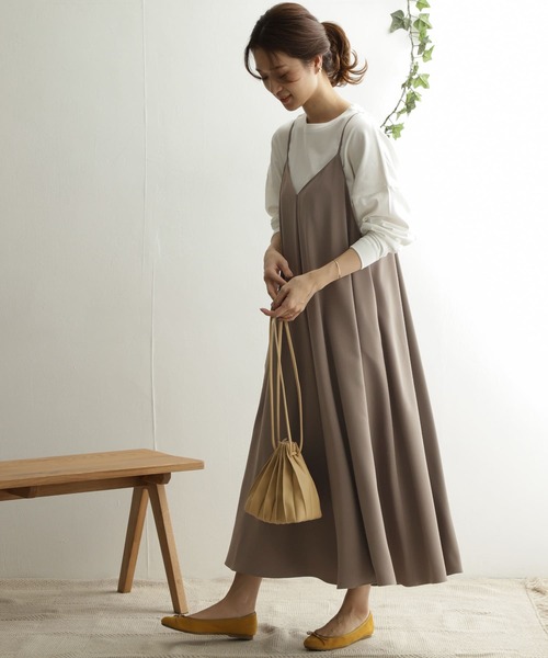 URBAN RESEARCH DOORS ワンピース　M URBAN RESEARCH DOORS ワンピース 畦ミディ丈ニットワンピース