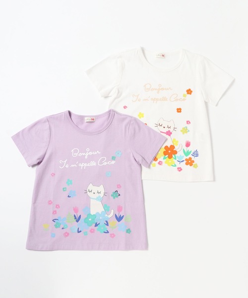 tシャツ Tシャツ cocoちゃんアップリケとお花プリント半袖Tシャツ(100-130cm)|ZOZOTOWN |04