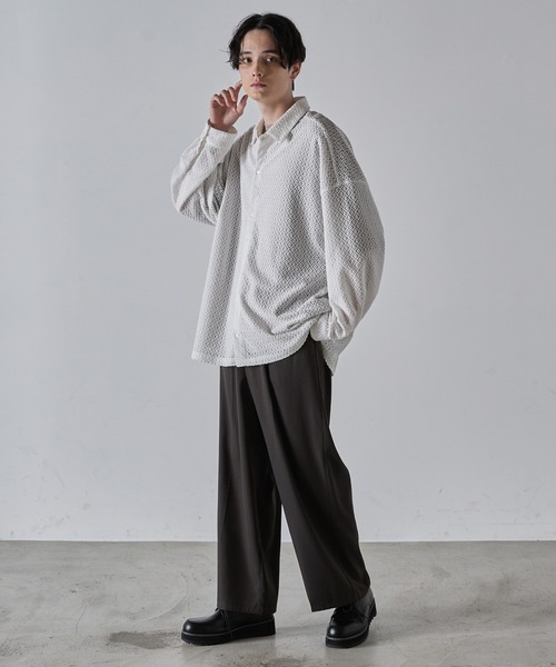 CLEL（クレイル） シャツ 「CLEL」Balloon Sleeves Loose Lace Shirt