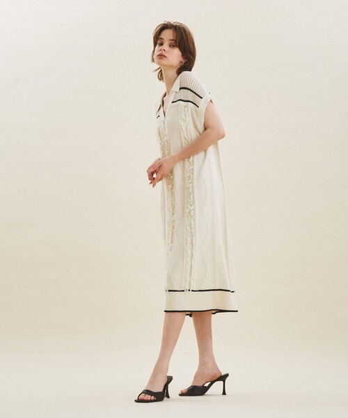 美品✨GRACE CONTINENTAL ニットベアワンピース ベージュ36 ベアニットワンピース / GRACE CONTINENTAL | GRACE CONTINENTAL