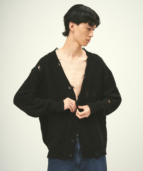 JUHA カーディガン Juha（ユハ） カーディガン DAMAGE KNIT CARDIGAN メンズ レディース