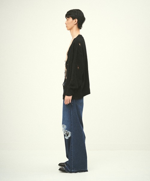 Juha（ユハ） カーディガン DAMAGE KNIT CARDIGAN メンズ レディース