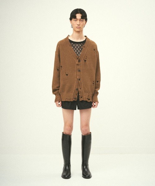 JUHA ニットカーディガン Juha（ユハ） カーディガン DAMAGE KNIT CARDIGAN メンズ レディース