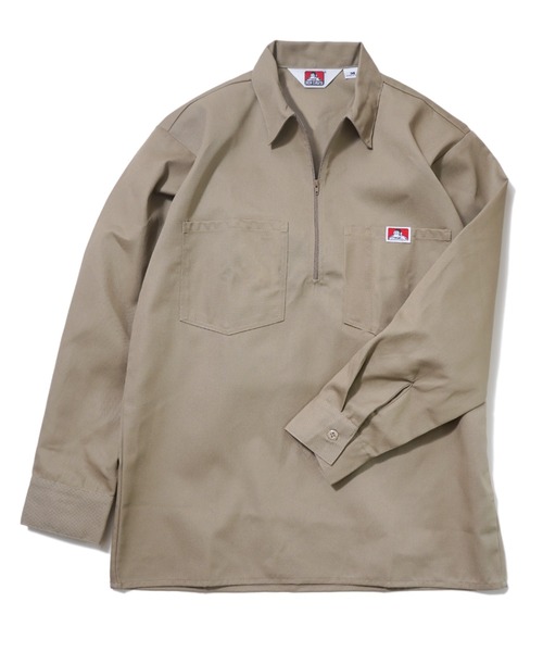 BEN DAVIS（ベンデイビス） シャツ HALF ZIP L/S メンズ : ZOZOTOWN