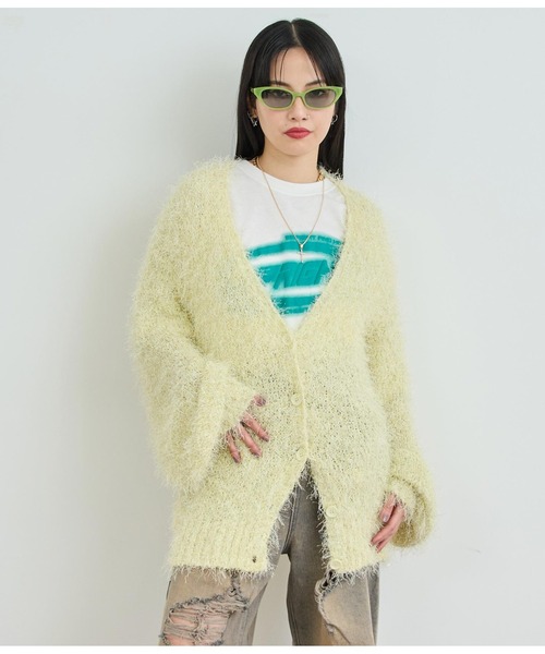 ANAP（アナップ） カーディガン ファンシーヤーンラメニット