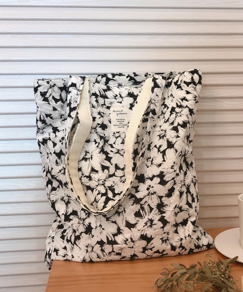 TONE SELECT GOODS トートバッグ Liaa/モノクロ 花柄 A18262