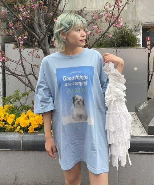 Candy Stripper - GOOD PUPPY BIG BIG Tシャツ Candy Stripper Candy Stripper tシャツ GOOD PUPPY BIG Tシャツ レディース