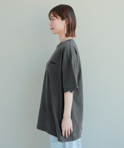 DICKIES 売れ筋商品|||ディッキーズ Tシャツ トップス レディース T-shirts Black セール】Dickies/ディッキーズ 別注 オーバーサイズ ロゴ バック
