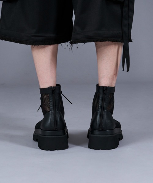 【最終値下げ】Ellino Loset メッシュブーツサンダル M ブラック Ellno Loset サンダル メッシュブーツサンダル メンズ