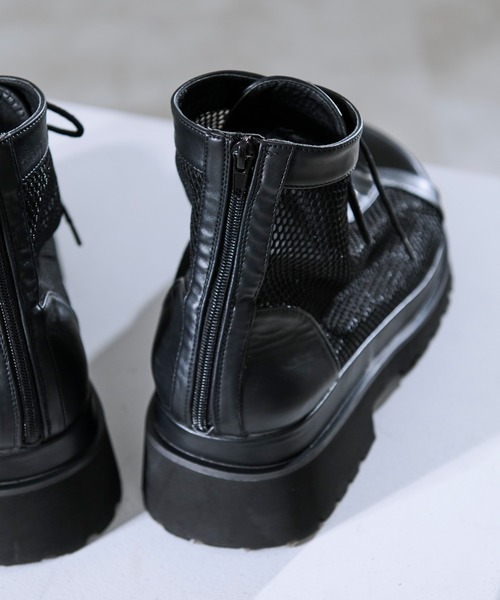 【最終値下げ】Ellino Loset メッシュブーツサンダル M ブラック Ellno Loset サンダル メッシュブーツサンダル メンズ