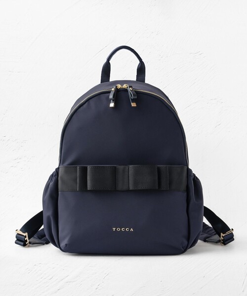 未使用に近い　TOCCA 花柄刺繍リュック 黒 TOCCA デイバック リュック RIBBON BRICK BACKPACK バックパック