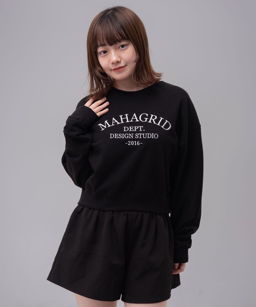 トレーナー スウェット 「mahagrid/マハグリッド」 ARCH DEPT CROP SWEATSHIRT/アーチデプト クロップ スウェットシャ