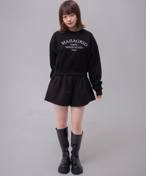 トレーナー スウェット 「mahagrid/マハグリッド」 ARCH DEPT CROP SWEATSHIRT/アーチデプト クロップ スウェットシャ セール】『mahagrid/マハグリッド』 ARCH DEPT CROP SWEATSHIRT